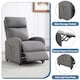 image 4 of CozyWell Grey Linen Fabric Reclining Arm Chair | Grey