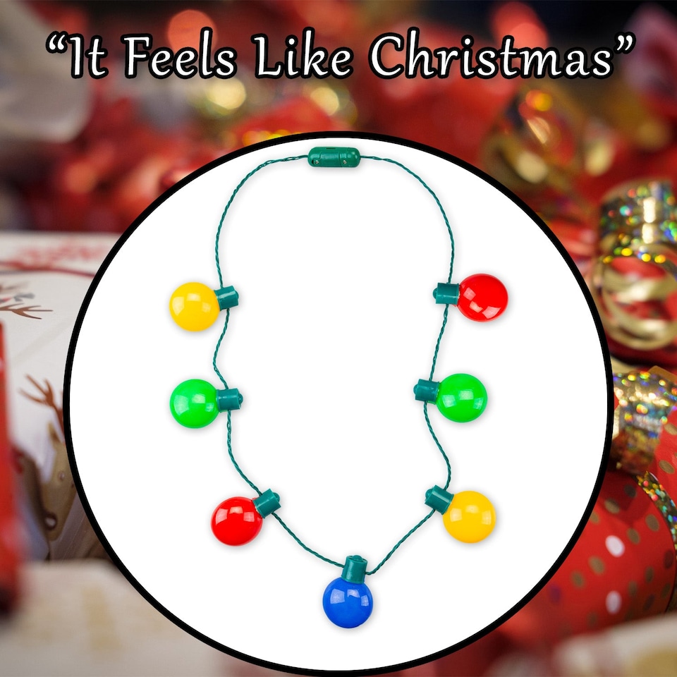 image 1 of PMS Christmas LED Bulb Necklace, One Size, Multicoloured