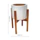 image 6 of Anzio Stone Planter with Wooden Stand - Ceramic - L24 x W24 x H38.5 cm - White | White