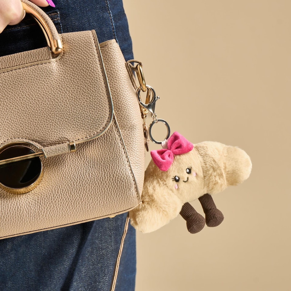 image 1 of OHS Sweetie Pie Bag Charm Keyring Soft Fleece Keychain