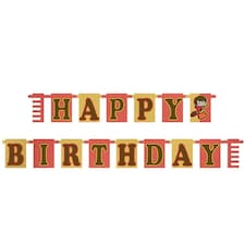 Harry Potter Holographic Letters Happy Birthday Banner - Red/Golden Yellow - One Size