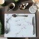 image 5 of Harbour Housewares Rectangle Glass Placemats - Marble - 40x30cm - Set of 6 - Heat Resistant White
