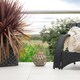 image 3 of JVL Set of 2 Luna - Natural Round Wood Lantern With Handle, Antique Wash