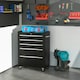 image 2 of HOMCOM 5-Drawer Lockable Steel Tool Storage Cabinet Wheels Handle 2 Keys Black | Black