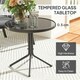 image 4 of Outsunny 3-Piece Recliner Garden Chairs and Tempered Glass Table Set, Grey 
