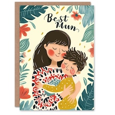 Mothers Day Card Best Mum Hug From Son