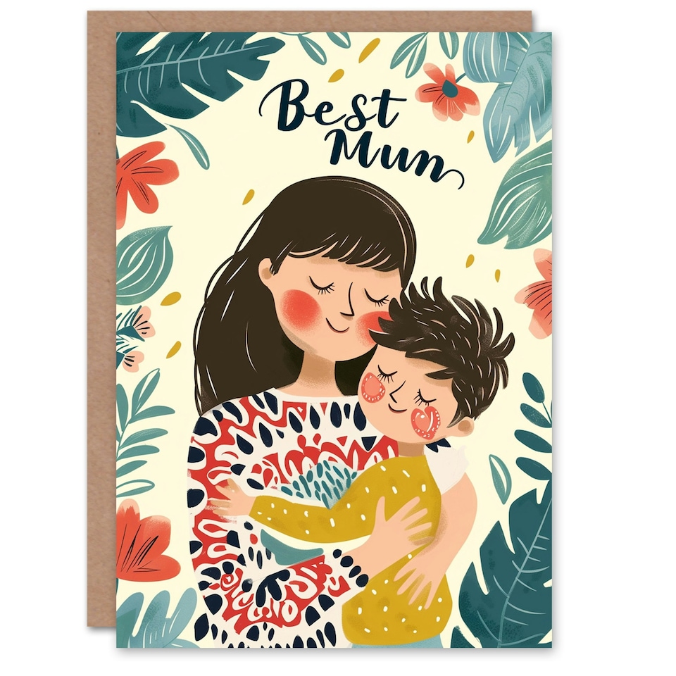 image 1 of Mothers Day Card Best Mum Hug From Son