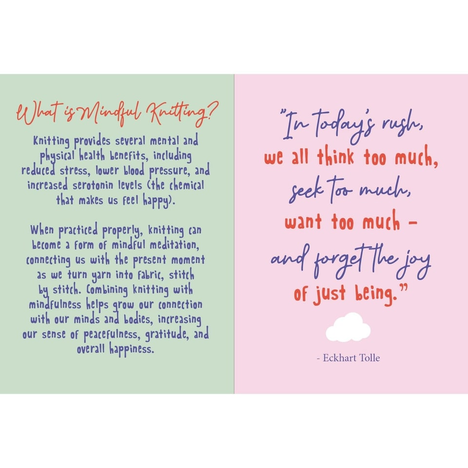 image 1 of Mindful Knits Book Embrace Mindfulness With Simple Knitting Patterns