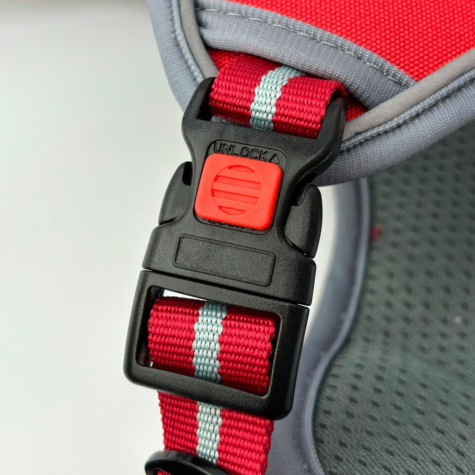 image 1 of HugglePets Activity & Travel Dog Harness Red | M