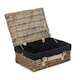 image 1 of 35cm Antique White Wash Split Willow Wicker Picnic Basket with Lining Black | Black | One Size