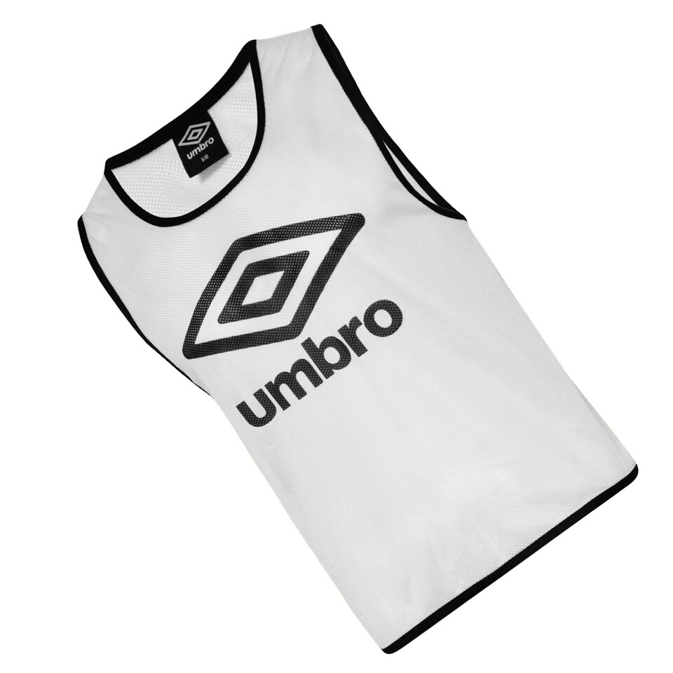 image 1 of Umbro Unisex Adult Training Bib - White/Black - S-M