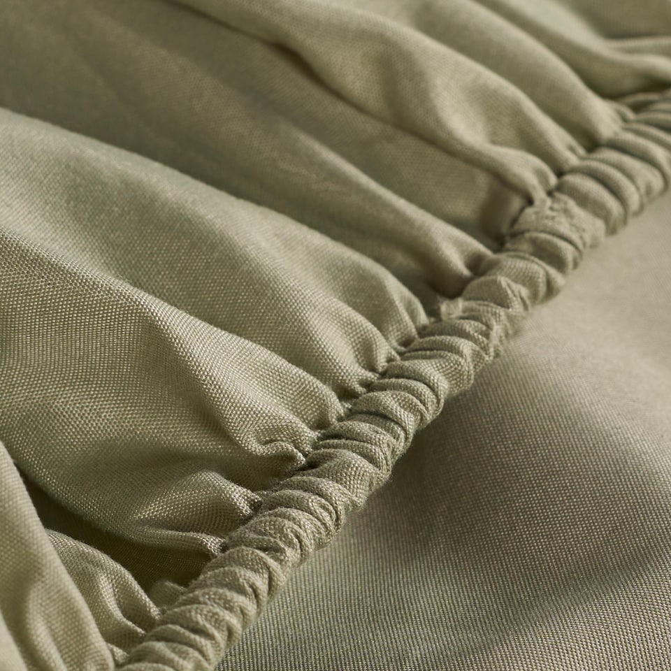 image 1 of OHS Ultra Soft Microfibre Plain Fitted Bed Sheet | Green | Sage | Double