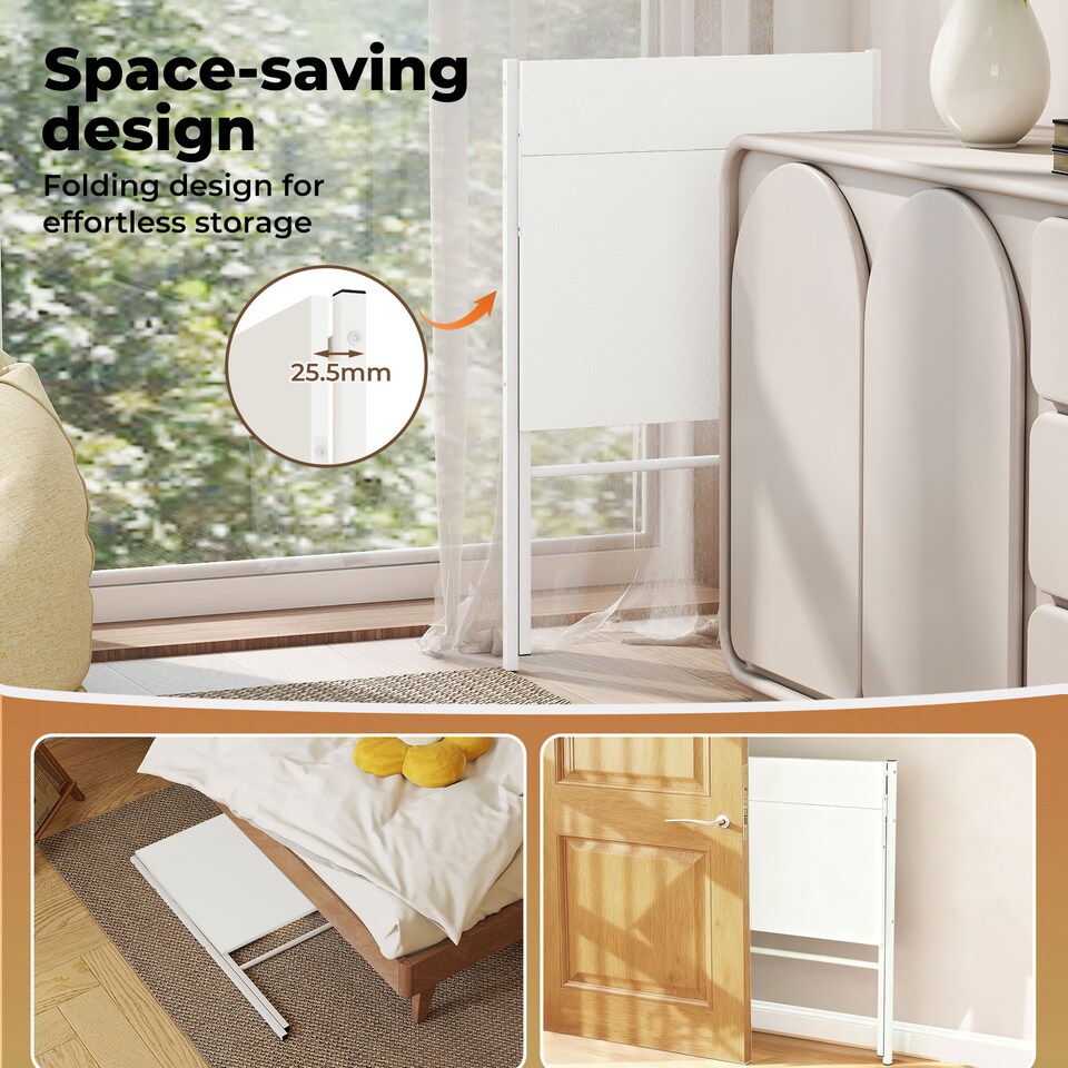 image 1 of Levede Foldable Computer Desk Office Study Workstation with Monitor Shelf | White | White