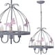 image 3 of Milagro Chandelier Kago 3XE14  Grey and Pink