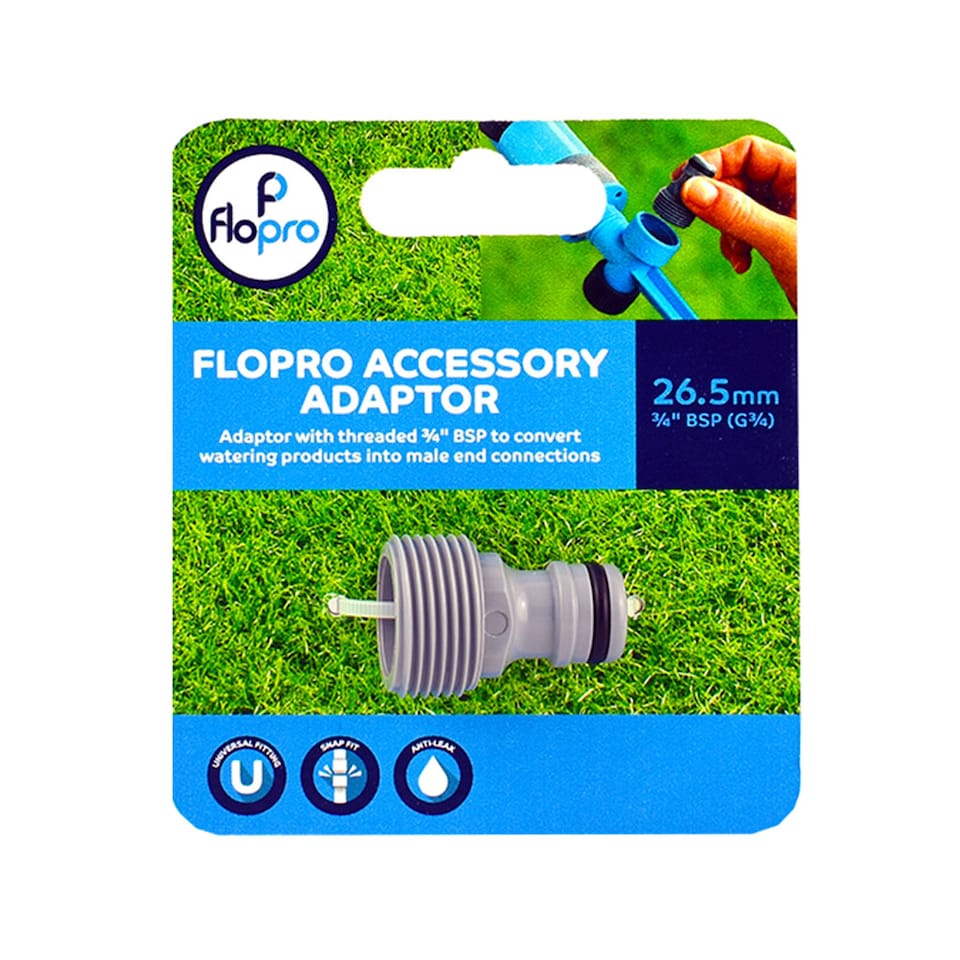image 1 of Flopro Accessory Adaptor 3/4in BSP, Converts Female to Male, UV-Resistant Plastic
