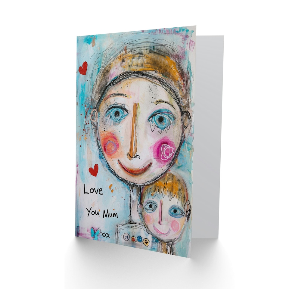 image 1 of Mothers Day Card Love You Portrait Drawing Mum Card