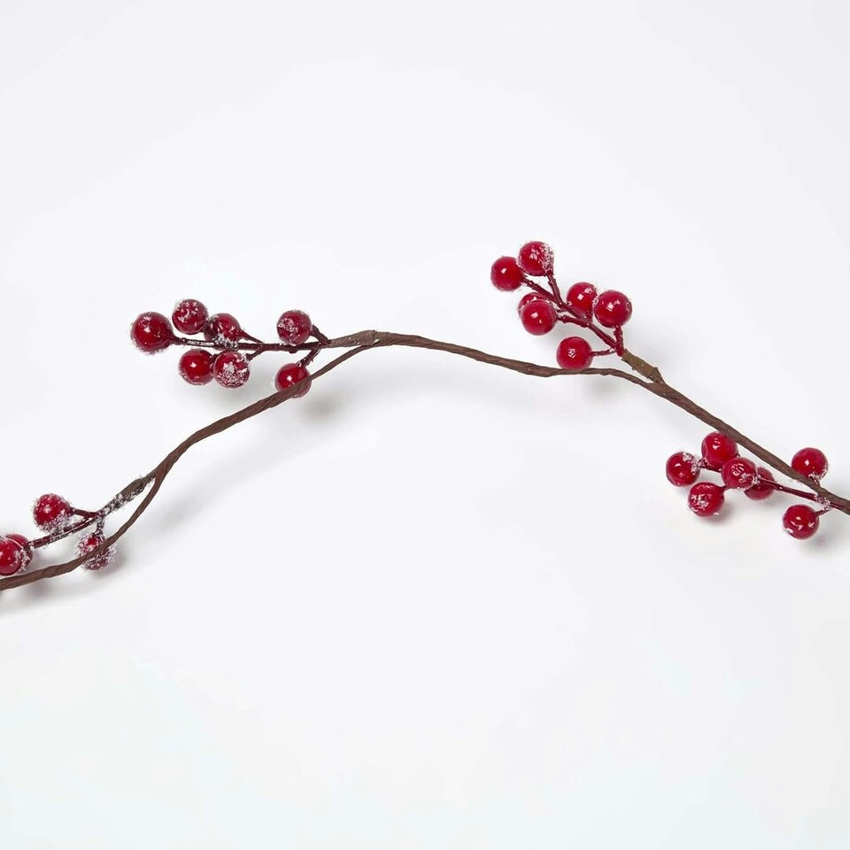 image 1 of Homescapes Artificial Winter Snow Berry Garland