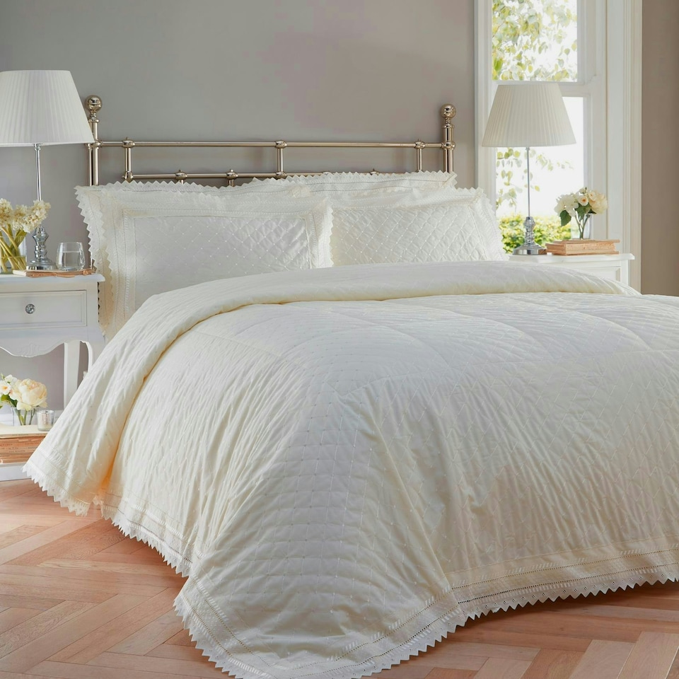 image 1 of Balmoral Cream Bedspread Set Cream | Multi