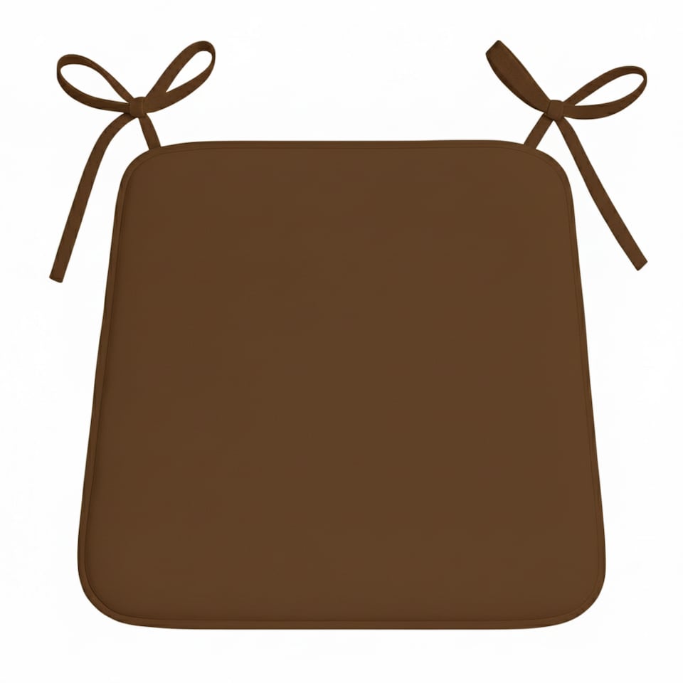 image 1 of Foam Seat Pad with Ties Comfortable Chair Cushion for Dining, Kitchen Garden Seating | Brown