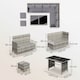 image 7 of Outsunny 6 PCs Patio wicker Sofa Set Rattan Chair Furniture w/ Glass & Cushioned
