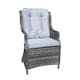 image 2 of 1pc Rattan Garden Dining Chair Grey Outdoor Patio Chairs with Cushion, Weatherproof Wicker Furniture