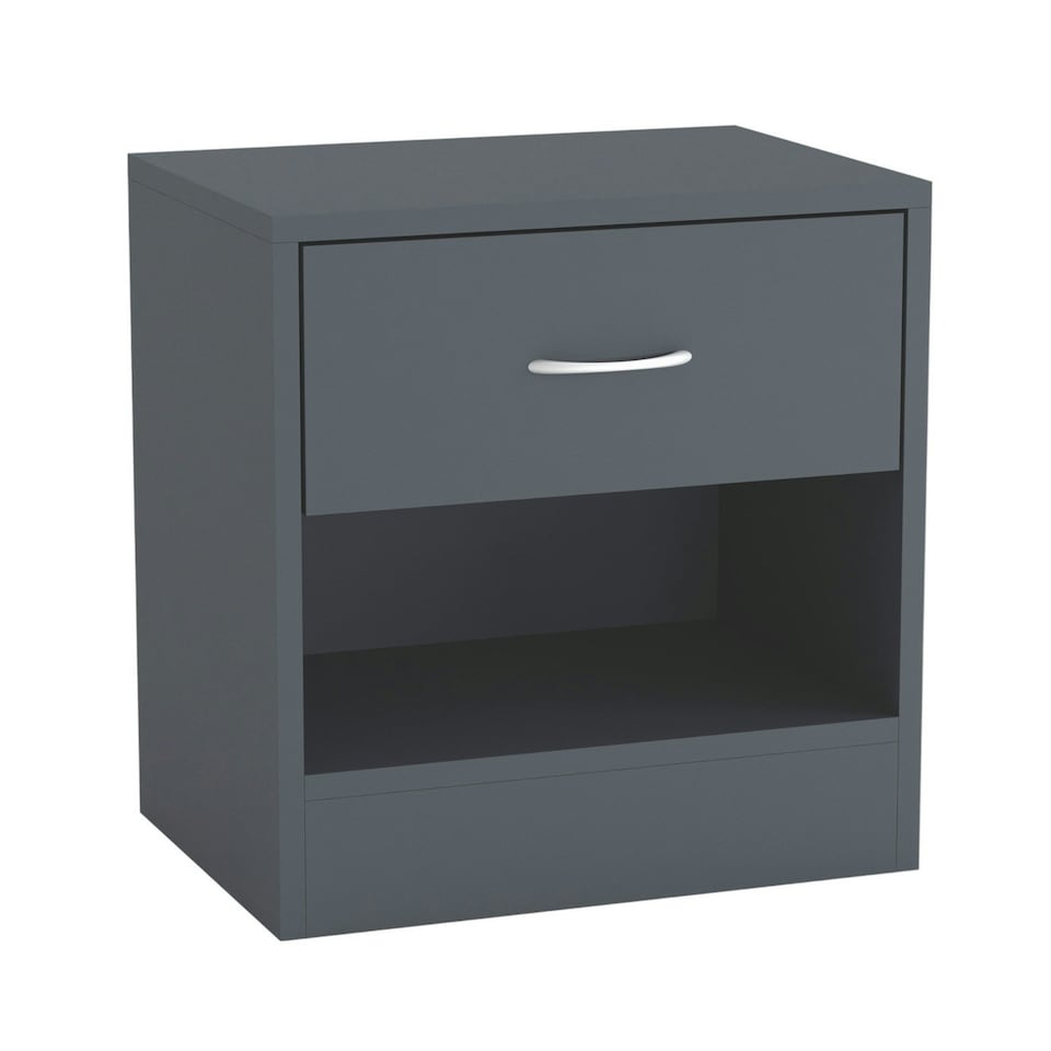 image 1 of 1-Drawer Wooden Bedside Cabinet Brown | Colour: Antique Oak