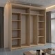 image 3 of Modern Sliding Mirrored Wardrobe 120/150/180/203cm White/Black/Grey/Oak Brown | 203cm