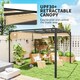 image 1 of Outsunny 3 x 3(m) Pergola with Retractable Roof & Roller Shade, Khaki