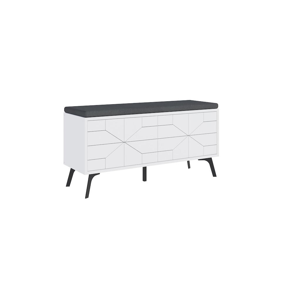 image 1 of Decortie Dune Shoe Storage Bench 107x35x55cm White