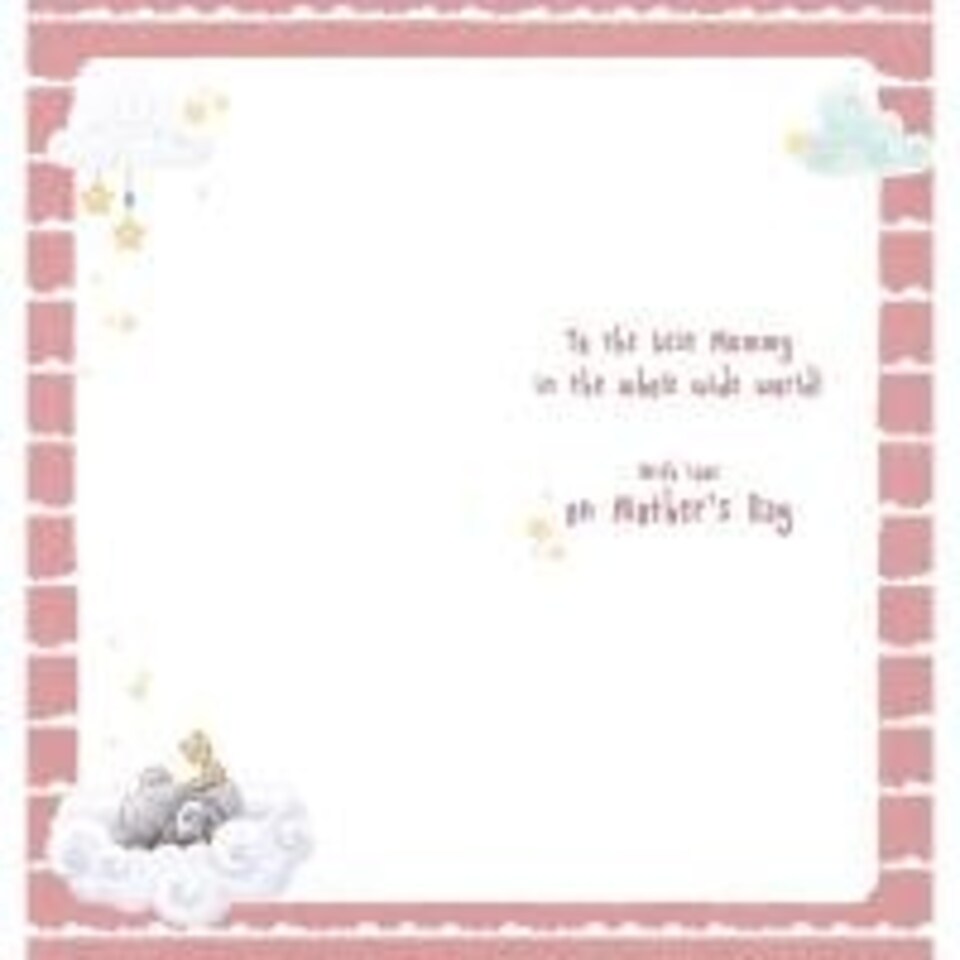 image 1 of Bear Lying On Cloud With Teddy Bear From The Bump Mother's Day Card