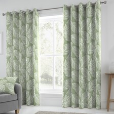 Fusion Matteo Eyelet Curtains Green