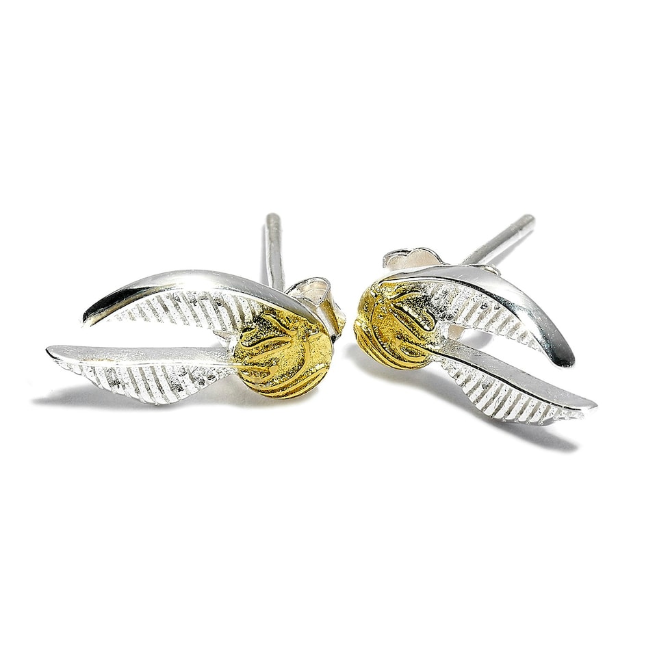 image 1 of Official Sterling Silver Harry Potter Golden Snitch Stud Earrings- SE0004