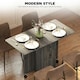 image 3 of HOMCOM Folding Dining Table, Drop Leaf Table With Storage Drawers Grey