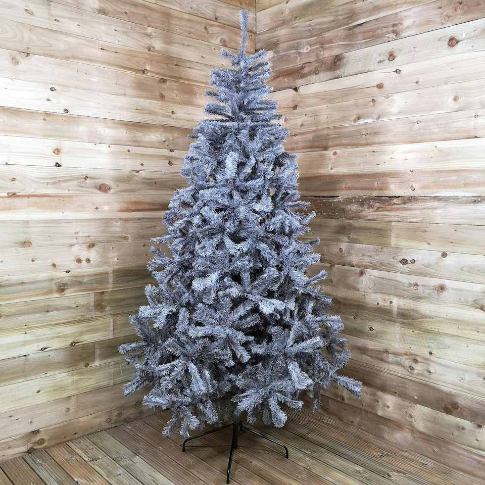 image 1 of 8ft (2.4m) Plain Grey Colorado Spruce Wrapped Christmas Tree 1097 Tips