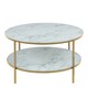 image 2 of Alisma Round Coffee Table with Marble Effect Glass Top & Gold Legs