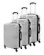 image 1 of 3 Pcs Suitcase Set ABS Hard Shell 4 Wheeled Trolley Lightweight Luggage PIONEER | Multi | Silver White | 3
