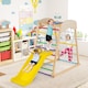 image 4 of COSTWAY 4-in-1 Jungle Gym Wooden Indoor Toddler Playground  Slide-Colorful