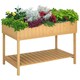 image 6 of Outsunny Wooden Herb Planter Stand 8 Cubes Bottom Shelf Raised Bed Natural