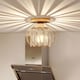 image 10 of Emitto Crystal Ceiling Light Semi Flush Mount Chandelier Modern Hallway | Gold