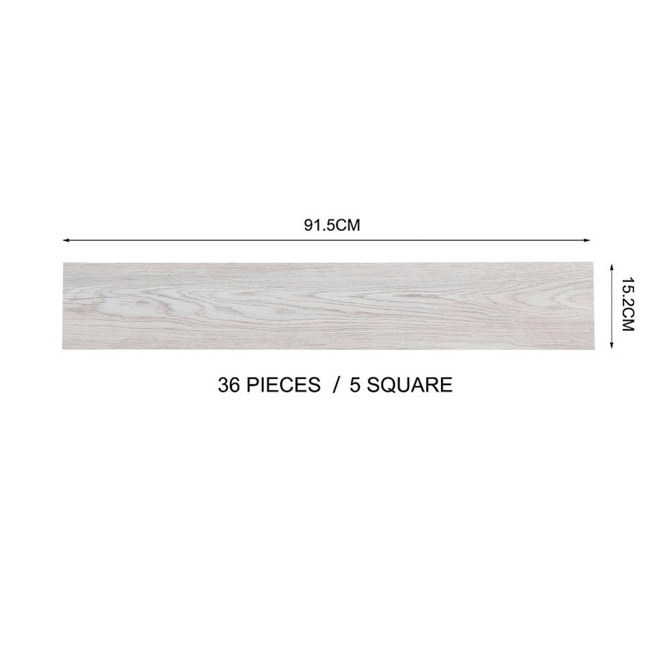 image 1 of Living and Home Realistic Wood Effect Flooring Plank 36Pcs - Light Grey Grey