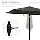 image 4 of Outsunny 2 x 3m Garden Parasol Umbrella, Rectangular Outdoor Market Umbrella Sun Shade with Crank  Push Button Tilt, 6 Ribs, Aluminium Pole, Dark Grey
