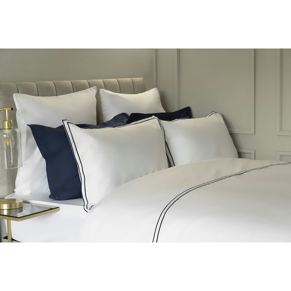 image 1 of Belledorm Savoy Duvet Cover Set - Navy - Superking | Blue | Super King