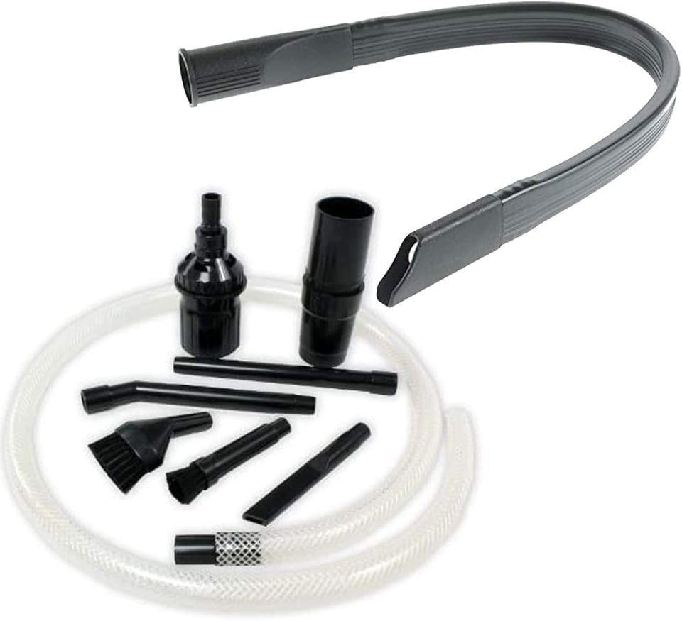 image 1 of SPARES2GO Car Valet Mini Micro Attachment Kit + Flexible Crevice Tool for Numatic Henry Hetty Vacuum Cleaner (32mm)