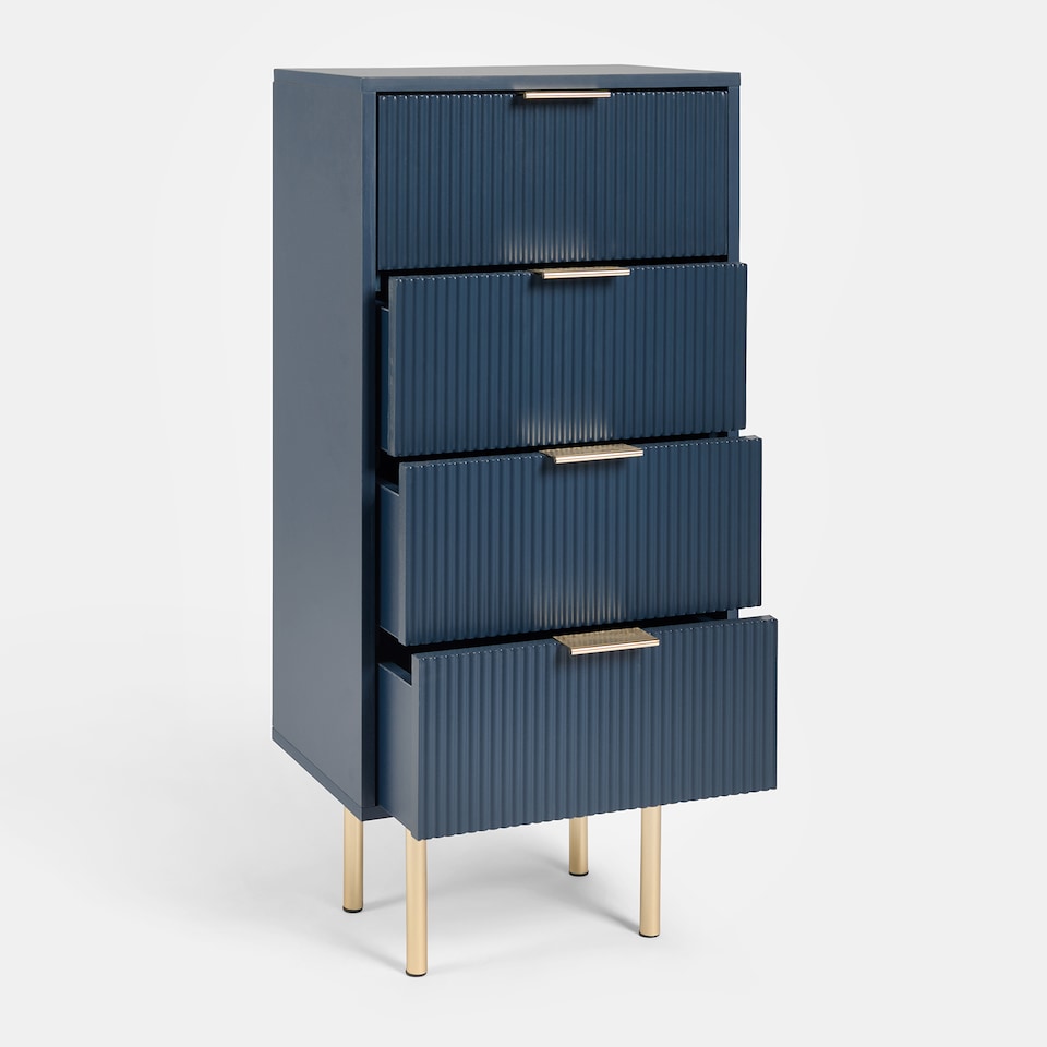 image 1 of OHS Ribbed 4-Drawer Unit Engineered Wood Cabinet Storage