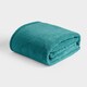 image 1 of OHS Teddy Fleece Soft Warm Plush Cosy Plain Dyed Throw Over Bed Blanket, 125x150cm | Green | Teal