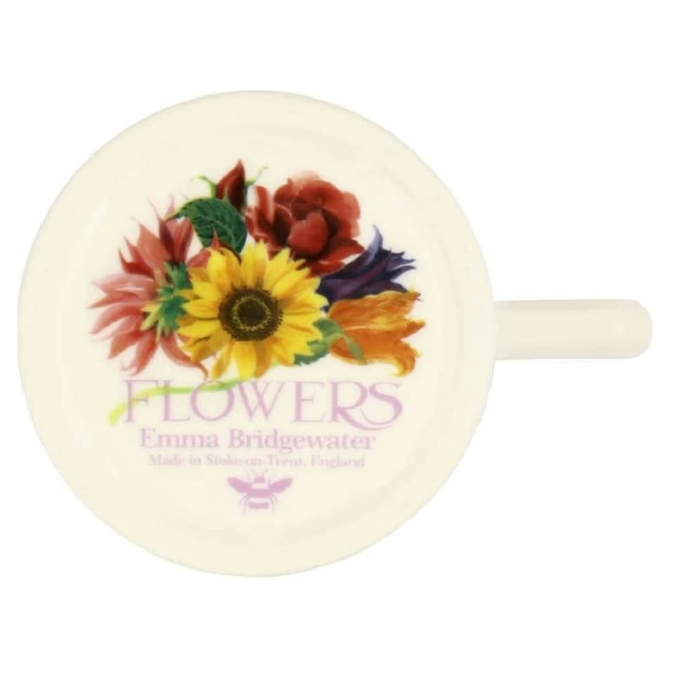 image 1 of Mug: 1 x 300ml Emma Bridgewater Blue Iris Half Pint Mug, Ceramic White