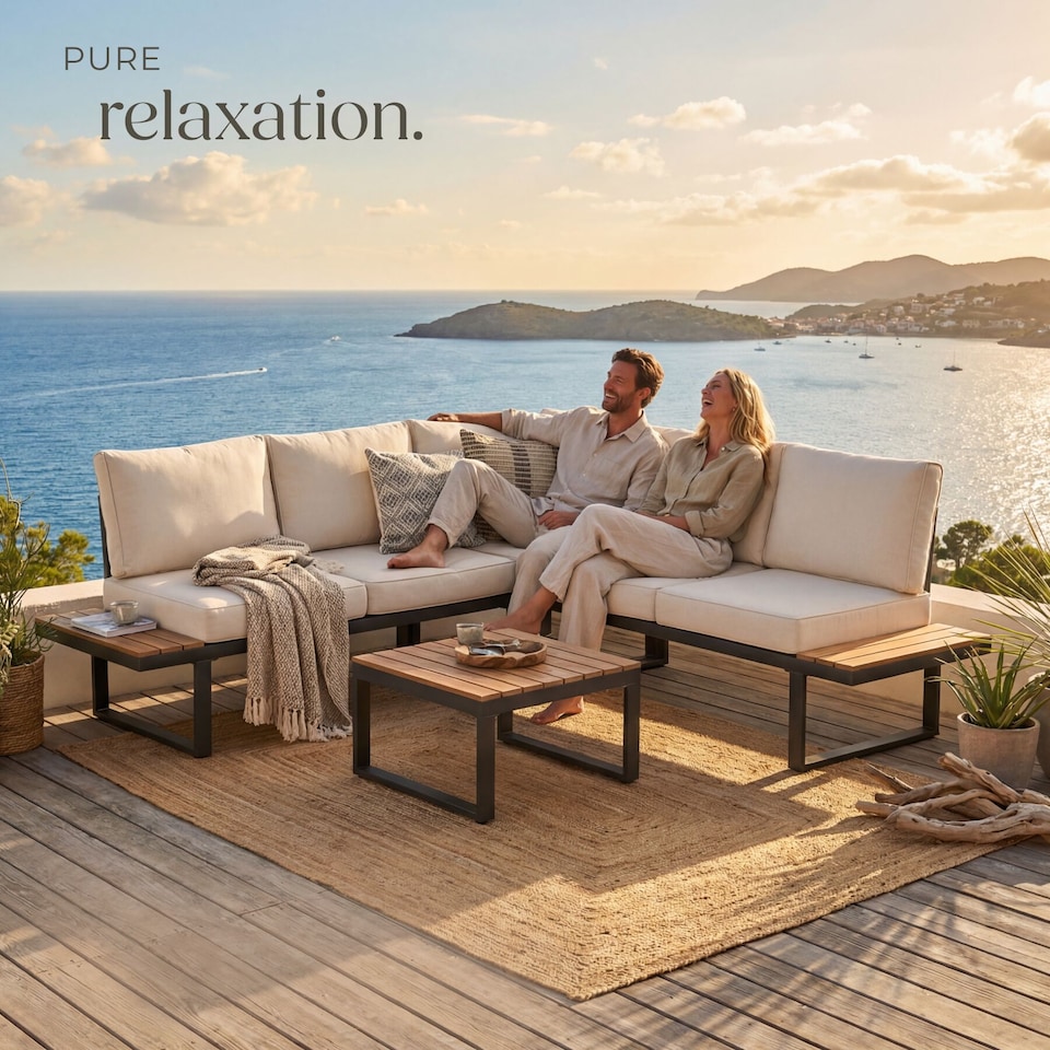 image 1 of Eliar Garden Lounge Set, 4-piece, with aluminum frame