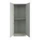 image 2 of Classic Square Panel Light Grey Double Wardrobe with Double Rail Grey