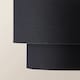 image 5 of ValueLights Jodie Two Tier Black Linen Ceiling Drum Lamp Shade | Black