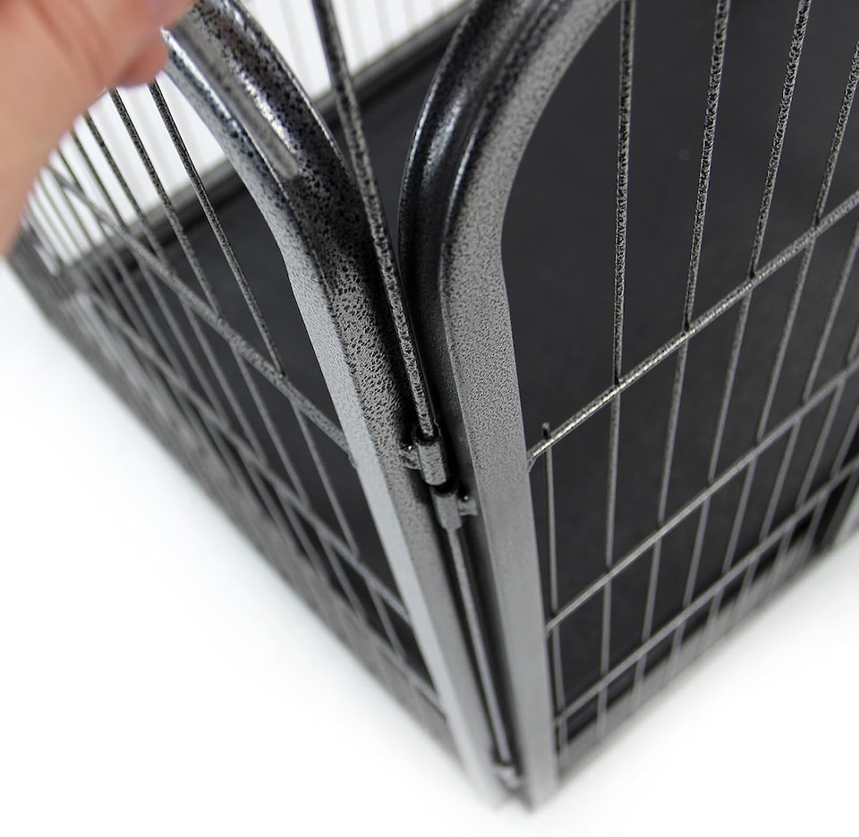 image 1 of Actiaspet Heavy Duty Metal Pet Playpen with Removable Plastic Floor | Whelping Box for Puppy Training (Black, Extra Large, 4)